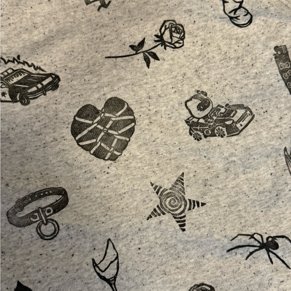 XXL blocked printed Old Navy pre-owned short sleeve crop raglan sweatshirt - Picture 3 of 5